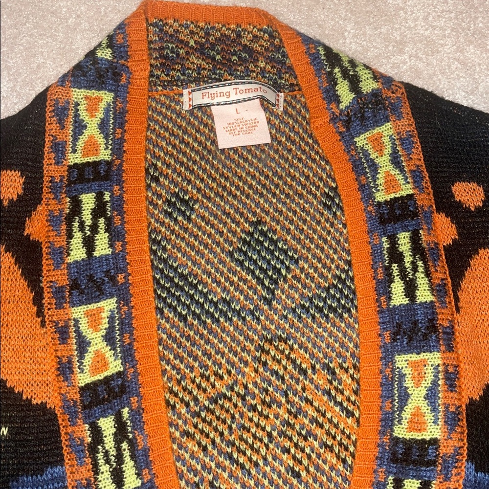 Flying Tomato Paisley Boho Cardigan size Large - Picture 3 of 5